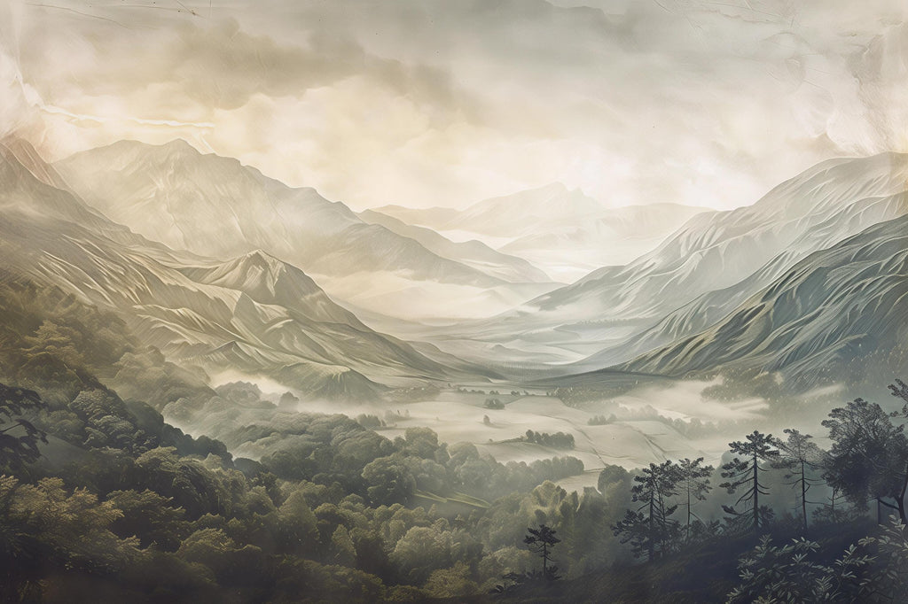 Stylish 3D Mountain Landscape Wallpaper Mural | Modern Scenic Wall Art for Bedroom Living Room | Bold Wall Decor Nature Inspired Gift