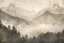 Load image into Gallery viewer, 3D Mountain Forest Landscape Wallpaper Mural | Stylish Modern Wall Decor for Bedroom or Living Room | Bold Scenic Nature Wall Art Gift Home