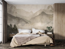 Load image into Gallery viewer, 3D Mountain Forest Landscape Wallpaper Mural | Stylish Modern Wall Decor for Bedroom or Living Room | Bold Scenic Nature Wall Art Gift Home