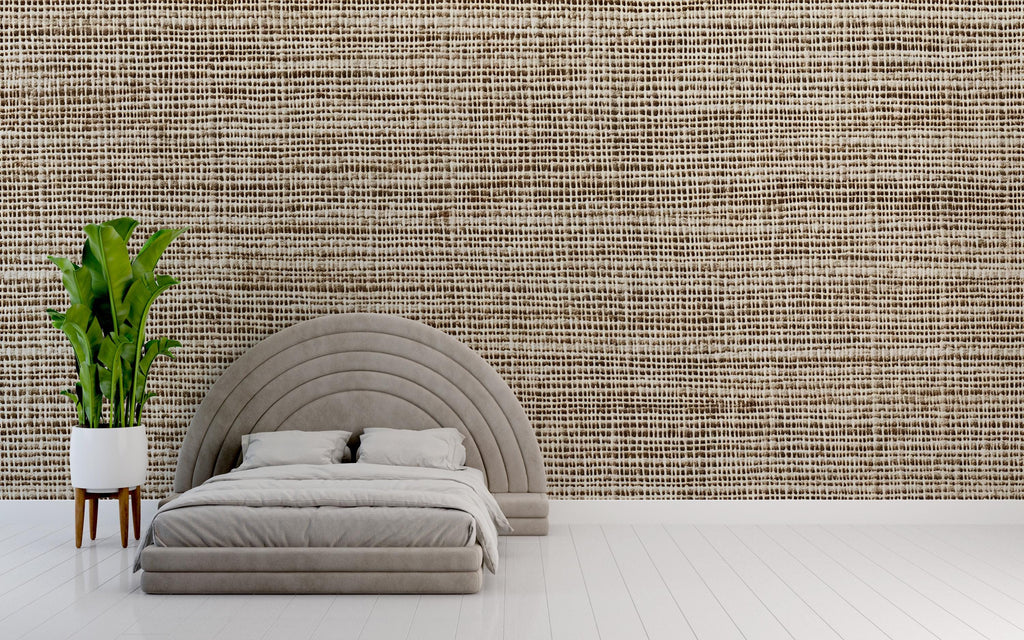 3D Woven Texture Wallpaper Mural | Stylish Modern Linen Look Wall Decor | Neutral Bold Wall Art for Living Room Bedroom Office | Gift Home