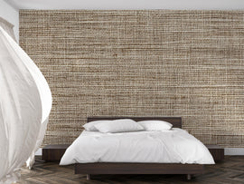 3D Woven Texture Wallpaper Mural | Stylish Modern Linen Look Wall Decor | Neutral Bold Wall Art for Living Room Bedroom Office | Gift Home