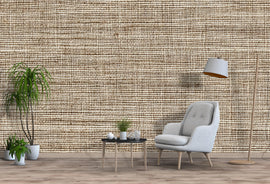 3D Woven Texture Wallpaper Mural | Stylish Modern Linen Look Wall Decor | Neutral Bold Wall Art for Living Room Bedroom Office | Gift Home