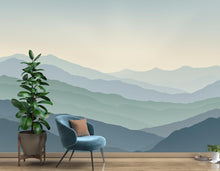 Load image into Gallery viewer, Mountain Wallpaper watercolor Peel and Stick Mountain Watercolor Wallpaper Mountain Wall Art Nature Wallpaper Minimalist Mural 910RS