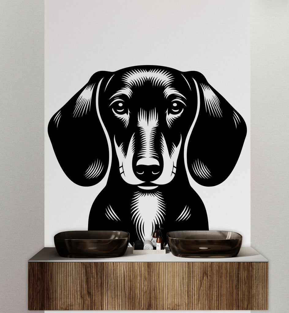 Dachshund Dog wall decal Dog decor Dog kids Dog wall art Decal Dog Lover Animals Dog Wall Bathroom Wall Decals Stickers Vinyl 142DE