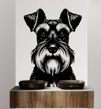 Load image into Gallery viewer, Schnauzer Dog wall decal Dog decor Dog kids Dog wall art Decal Dog Lover Animals Dog Wall Bathroom Wall Decals Stickers Vinyl 143DE