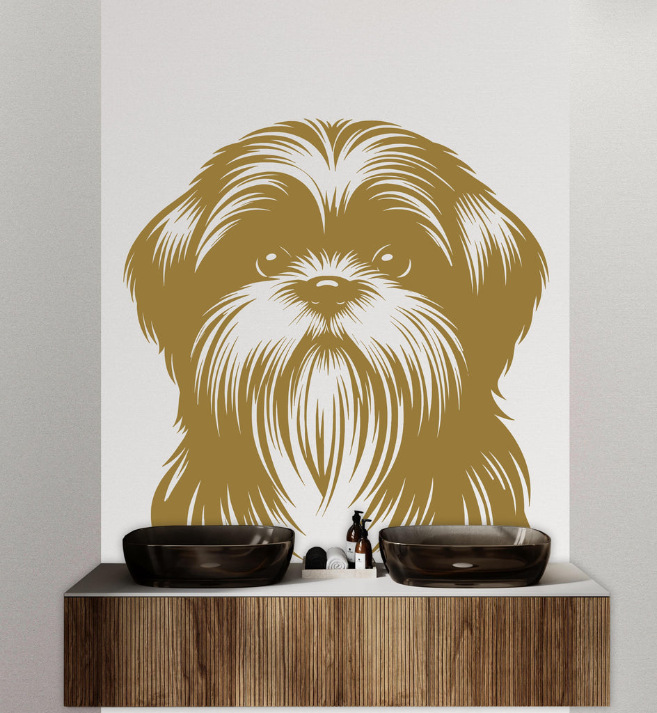 Shih tzu Dog wall decal Dog decor Dog kids Dog wall art Decal Dog Lover Animals Dog Wall Bathroom Wall Decals Stickers Vinyl 144DE