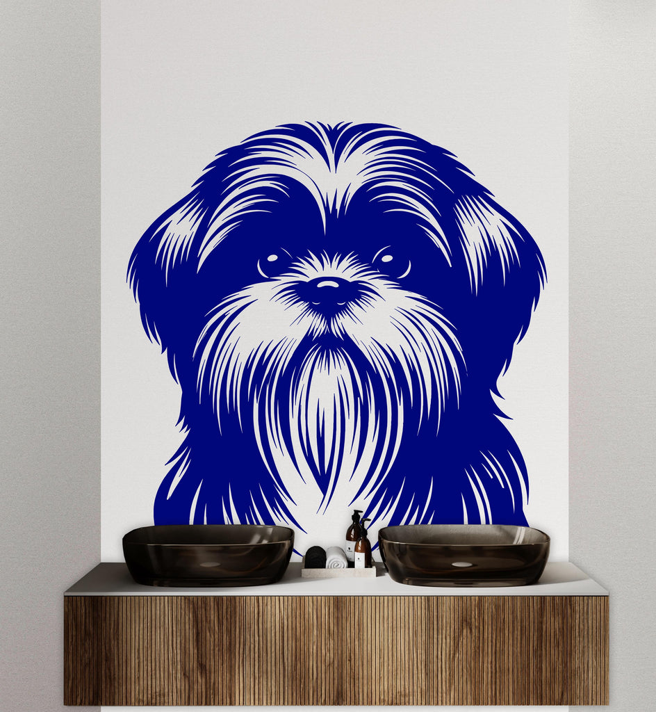 Shih tzu Dog wall decal Dog decor Dog kids Dog wall art Decal Dog Lover Animals Dog Wall Bathroom Wall Decals Stickers Vinyl 144DE