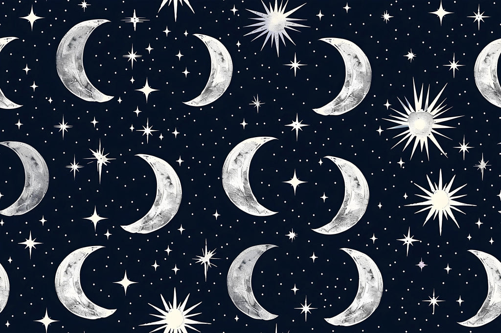 3D Moon and Stars Celestial Wallpaper Mural | Stylish Nursery Kids Room Wall Decor | Bold Modern Night Sky Wall Art Gift for Home Makeover