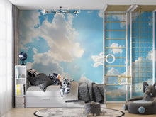 Load image into Gallery viewer, 3D Sky and Clouds Wallpaper Mural | Stylish Modern Wall Decor for Nursery Kids Room or Bedroom | Bold Scenic Wall Art Gift for Home Makeover