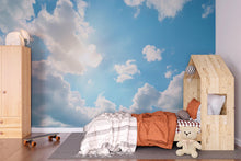 Load image into Gallery viewer, 3D Sky and Clouds Wallpaper Mural | Stylish Modern Wall Decor for Nursery Kids Room or Bedroom | Bold Scenic Wall Art Gift for Home Makeover