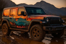 Load image into Gallery viewer, Adventure Car Wrap Mountain Sunset Offroad Design | Full Side Vinyl Graphic Wrap for Truck or 4x4 | Gift for Car Lovers
