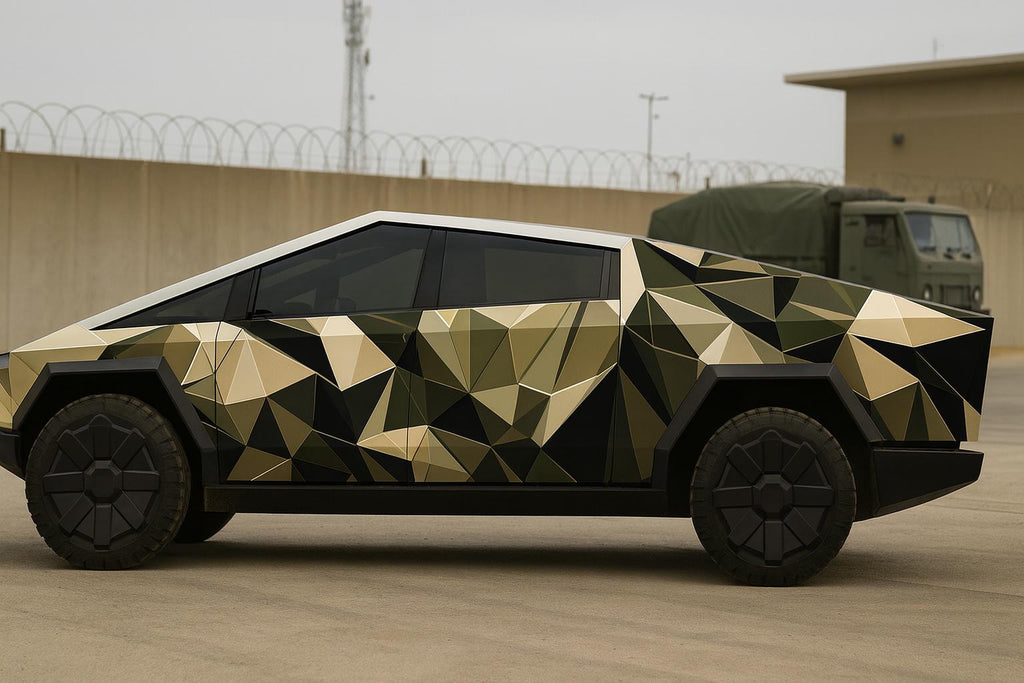 Geometric Camo Cybertruck Wrap | Futuristic Polygon Car Vinyl | Full-Body Vehicle Wrap for Tesla, SUV, or Truck | Gift for Car Enthusiasts