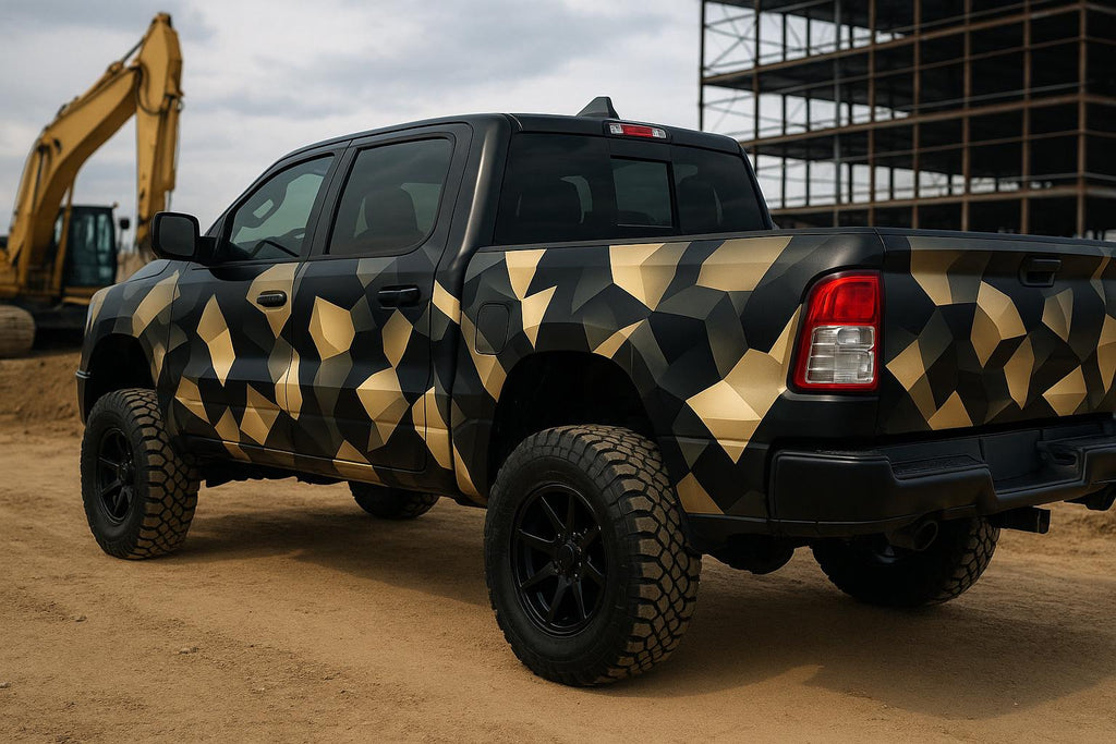 Geometric Desert Camo Truck Wrap | 3D Polygon Vinyl Car Wrap for Pickup or SUV | Modern Offroad Vehicle Wrap | Gift for Truck Lovers