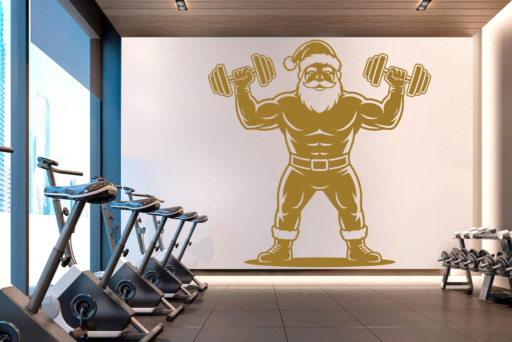 Santa Gym Wall Decor Santa Claus Fitness Wall Art Gym Wall Decals Gorilla Wall Decal Gifts Home Gym Wall Sticker Gym 938RS
