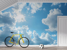 Load image into Gallery viewer, 3D Sky and Clouds Wallpaper Mural | Stylish Bold Modern Wall Decor | Realistic Blue Sky Wall Art for Bedroom, Kids Room, Office | Gift Home