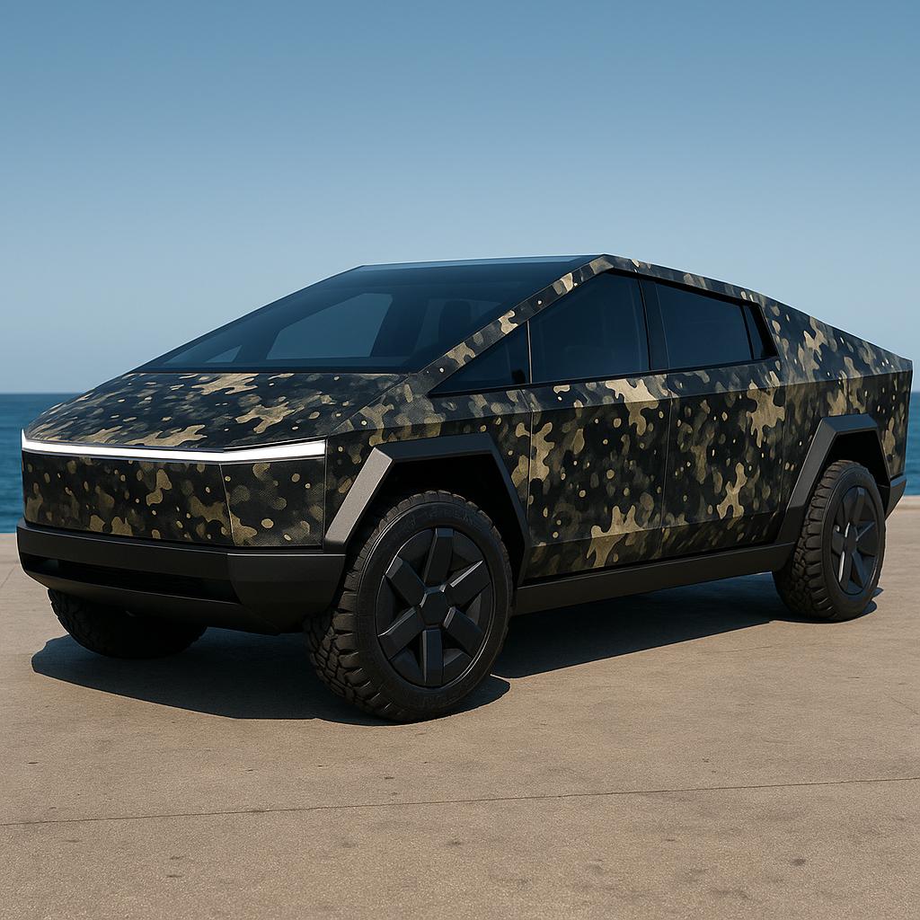 Tactical Camo Cybertruck Wrap | Military Camouflage Vinyl for Tesla or SUV | Futuristic Offroad Vehicle Wrap | Gift for Car Lovers