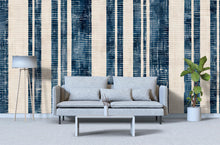Load image into Gallery viewer, Modern Navy Stripe Wallpaper Mural | Bold Abstract Wall Decor | Stylish Contemporary Statement Wall Art for Living Room Bedroom Office