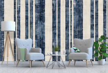Load image into Gallery viewer, Modern Navy Stripe Wallpaper Mural | Bold Abstract Wall Decor | Stylish Contemporary Statement Wall Art for Living Room Bedroom Office