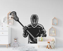 Load image into Gallery viewer, Lacrosse Player wall decal Sport Wall Decal Kids Decal Personalized Lacrosse wall Vinyl Wall Sticker Boy Room 944RS