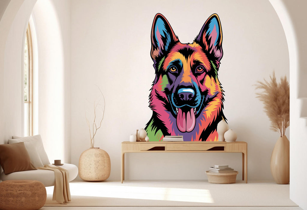 German Shepherd Wall Decal - Dog Lover Gift, Vinyl Art 913RS