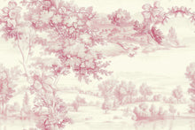 Load image into Gallery viewer, Romantic Pink Toile Wallpaper Mural | French Country Scenic Wall Art | Elegant Vintage Pastoral Style Wall Decor | Stylish Statement Gift