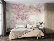 Load image into Gallery viewer, Romantic Pink Toile Wallpaper Mural | French Country Scenic Wall Art | Elegant Vintage Pastoral Style Wall Decor | Stylish Statement Gift