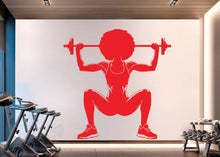 Load image into Gallery viewer, Gym Wall Decal Afro Girl Power fitness Quote Decor Workout Art Vinyl Gym Wall Stickers Bedroom Gym Workout Girl Motivation Crossfit 919RS