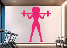 Load image into Gallery viewer, Gym Wall Decal Afro Girl Power fitness Quote Decor Workout Art Vinyl Gym Wall Stickers Bedroom Gym Workout Girl Motivation Crossfit 920RS