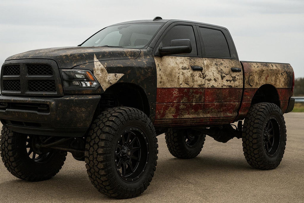 Texas Flag Truck Wrap | Distressed Lone Star Vinyl Design | Custom Off-Road Wrap | Gift For Texans & Truck Lovers | Rustic American Pride