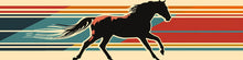 Load image into Gallery viewer, Retro Mustang Horse Car Wrap | Vintage Racing Stripe Vinyl | Gift For Classic Car Lovers | Custom Vehicle Wrap | Sunset Art Decal
