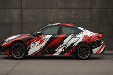Load image into Gallery viewer, Red Black White Brush Car Wrap | Custom Racing Vinyl For Civic &amp; JDM Cars | Drift Style Street Wrap | Gift For Car Lovers