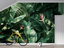 Load image into Gallery viewer, Tropical Leaf Wallpaper Mural – Jungle Banana Leaf Wall Decor for Bedroom or Living Room – Modern Bold Accent Wall Art – Removable Stylish