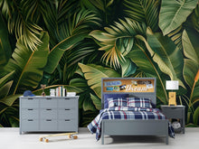 Load image into Gallery viewer, Tropical Banana Leaf Wallpaper Mural – Bold Jungle Wall Decor for Kids Room, Nursery or Living Room – Modern Peel and Stick Removable