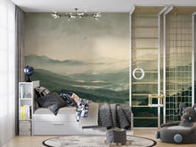 Load image into Gallery viewer, Mountain Landscape Wallpaper Mural – Misty Forest Wall Decor for Bedroom, Living Room or Kids Room – Modern Bold Scenic Accent Wall