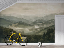 Load image into Gallery viewer, Mountain Valley Wallpaper Mural – Misty Green Landscape Wall Decor for Bedroom, Living Room or Office – Modern Scenic Accent Wall