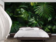 Load image into Gallery viewer, Tropical Palm Leaf Wallpaper Mural – Bold Green Jungle Monstera Wall Decor for Bedroom, Living Room or Office – Modern Stylish Accent