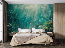 Load image into Gallery viewer, Underwater Ocean Wallpaper Mural – Deep Sea Coral Reef Fish Wall Decor for Bedroom, Kids Room or Living Room – Modern Bold Accent