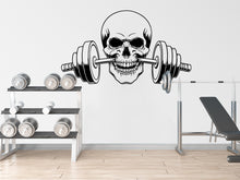 Load image into Gallery viewer, Skull Gym Wall Decal Skull fitness Skull Decor Workout Art Vinyl Gym Wall Stickers Bedroom Gym Workout Skull Motivation 147DE