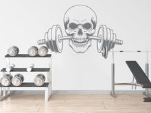 Load image into Gallery viewer, Skull Gym Wall Decal Skull fitness Skull Decor Workout Art Vinyl Gym Wall Stickers Bedroom Gym Workout Skull Motivation 147DE