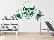 Load image into Gallery viewer, Skull Gym Wall Decal Skull fitness Skull Decor Workout Art Vinyl Gym Wall Stickers Bedroom Gym Workout Skull Motivation 147DE