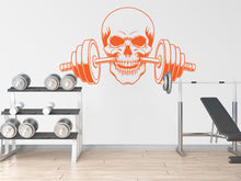 Load image into Gallery viewer, Skull Gym Wall Decal Skull fitness Skull Decor Workout Art Vinyl Gym Wall Stickers Bedroom Gym Workout Skull Motivation 147DE