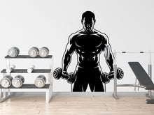 Load image into Gallery viewer, Men Gym Wall Decal Bodybuilder fitness Decor Workout Art Vinyl Gym Wall Stickers Bedroom Gym Workout Skull Motivation 148DE