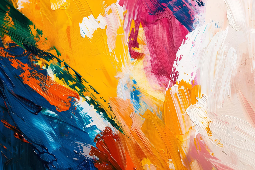 Abstract Colorful Paint Stroke Wallpaper Mural – Modern Artistic Wall Decor for Bedroom, Living Room or Kids Room – Bold Accent Removable