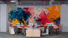 Load image into Gallery viewer, Abstract Colorful Paint Wallpaper Mural – Modern Artistic Wall Decor for Office, Living Room or Bedroom – Bold Accent Removable Stylish