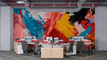 Load image into Gallery viewer, Bold Abstract Colorful Wallpaper Mural – Modern Artistic Wall Decor for Office, Studio or Living Room – Removable Peel and Stick Stylish