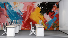 Load image into Gallery viewer, Bold Abstract Colorful Wallpaper Mural – Modern Artistic Wall Decor for Office, Studio or Living Room – Removable Peel and Stick Stylish