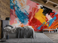 Load image into Gallery viewer, Bold Abstract Colorful Wallpaper Mural – Modern Artistic Wall Decor for Office, Studio or Living Room – Removable Peel and Stick Stylish