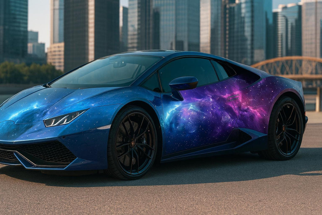 Galaxy Nebula Car Wrap | Cosmic Blue Purple Vinyl | Supercar Custom Design | Space Car Art Gift for Him | Holiday Car Lover Gift | Luxury