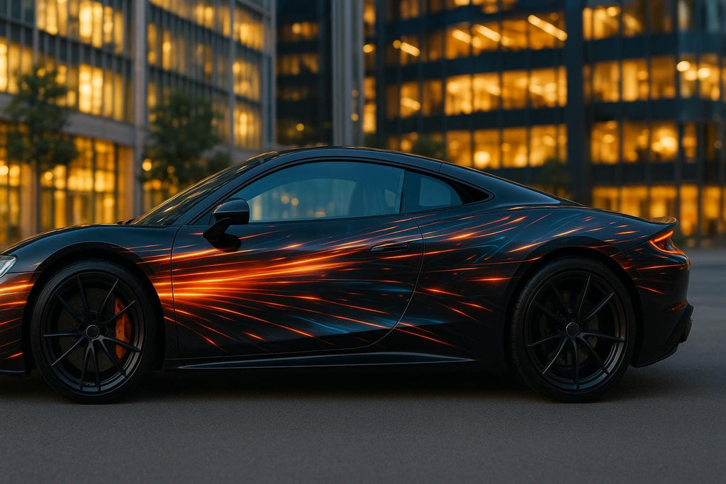 Hyper Speed Car Wrap | Futuristic Light Trail Vinyl Design | Gift for Him | Racing Supercar Wrap | Holiday Car Lover Gift