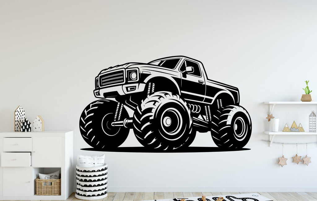 Monster Truck Wall Decal, Monster Truck wall stickers, Monster Truck Wall sticker, Monster Truck wall art Kids room Decal Nursery 150DE